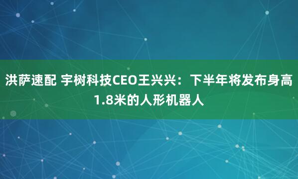 洪萨速配 宇树科技CEO王兴兴：下半年将发布身高1.8米的人形机器人