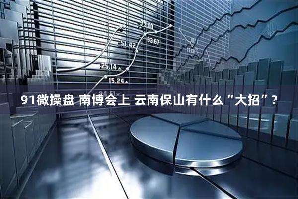91微操盘 南博会上 云南保山有什么“大招”？